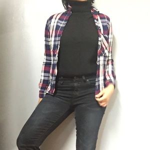 ZARA • Casual Boyfriend Plaid Flannel Sz Medium